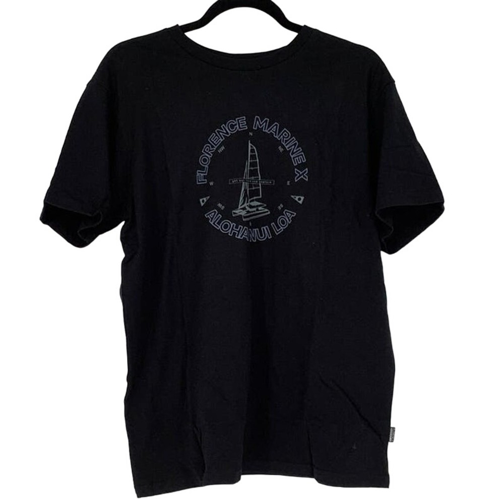 Florence Marine Size Medium Catamaran Organic T-Shirt Black Organic Tee M15-4
