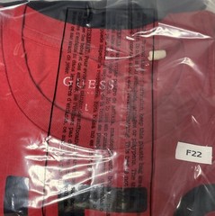 GUESS Black And Red Shirt With Glossy GUESS Print