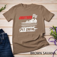 Brother Pit Crew Car Racing Checkered Flag Racer Matching T-Shirt Unisex T-shirt
