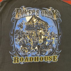 Vintage 2010 Hot Leather Motorcycle Bikers Only Roadhouse Black 2XL T-Shirt