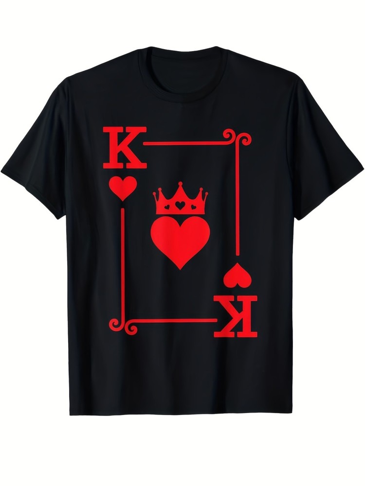 Printed Men’s Retro Graphic T-Shirt Short Sleeve Crew Neck Tee with King Print √