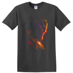 Thanos T Shirt Cosmic Villain Portrait Graphic Tee w Strong Glowing Art