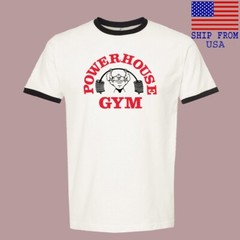Powerhouse GYM Men’s Ringer Black Size S-3XL