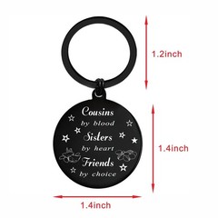 Female Cousin Gifts For Women Sister By Heart Friend By Choice Keychain