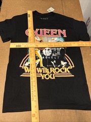 NEW OFFICIAL LICENSED QUEEN BAND FREDDIE MERCURY WE WILL ROCK YOU T Shirt Mens S