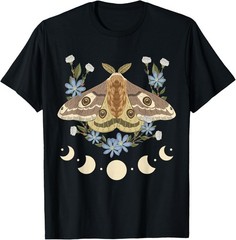 Cottagecore Moth Luna Aestethic Flowers and Moon Goblincore T-Shirt