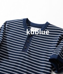 Men’s Sailor’s Henry Short Sleeve Striped Henley Collar Shirt T-shirt