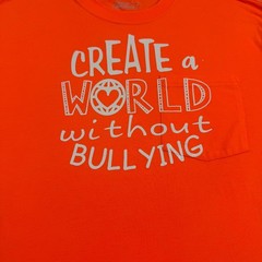 Dickies Create A World Without Bullying Orange Pocket T-Shirt Large Short Sleeve