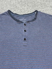 Patagonia Men’s M Blue Striped Long Sleeve Henley T-Shirt Casual Outdoor Top