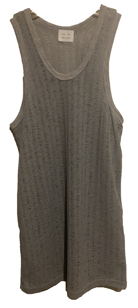 Unbranded Mens Sheer Mesh Tank Top Gray Size Large US (XXXL China) Slim Fit NWOT