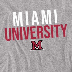 Miami University Adult T-Shirt Ohio Stacked, Athletic Heather, S-5XL