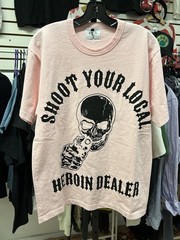 Warren Lotas Men’s Size Medium Shoot Your Local Dealer Shirt Pink Skull WL USA