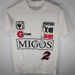 Migos T Shirt Mens S White Short Sleeve Crew Neck Graphic Print New