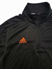 adidas Game Built Short Sleeve Quarter-Zip Top Mens Multi-Sport Black/Orange 2XL