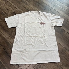 Hard Rock Cafe T Shirt Mens Medium Dubai Tan Graphic Back Print Short Sleeve