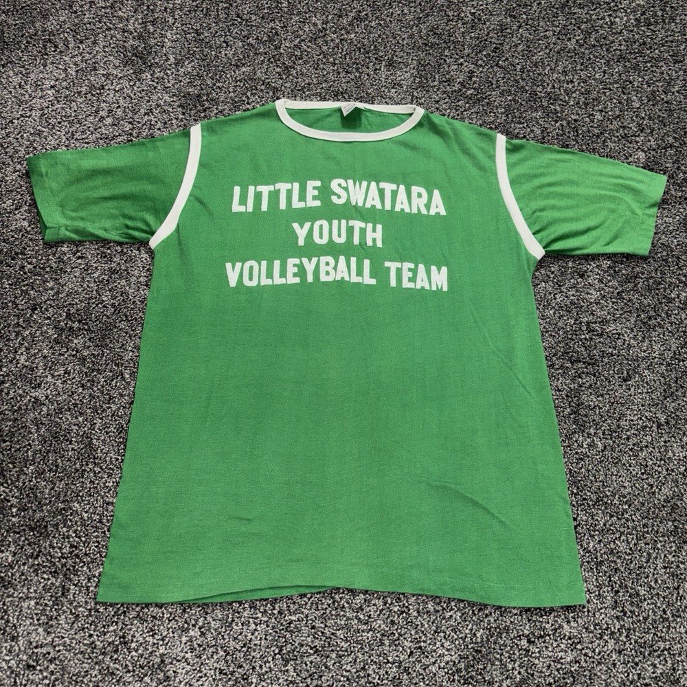 Vintage 70s Jersey Shirt XS USA Volleyball School Grunge 90s Single Stitch