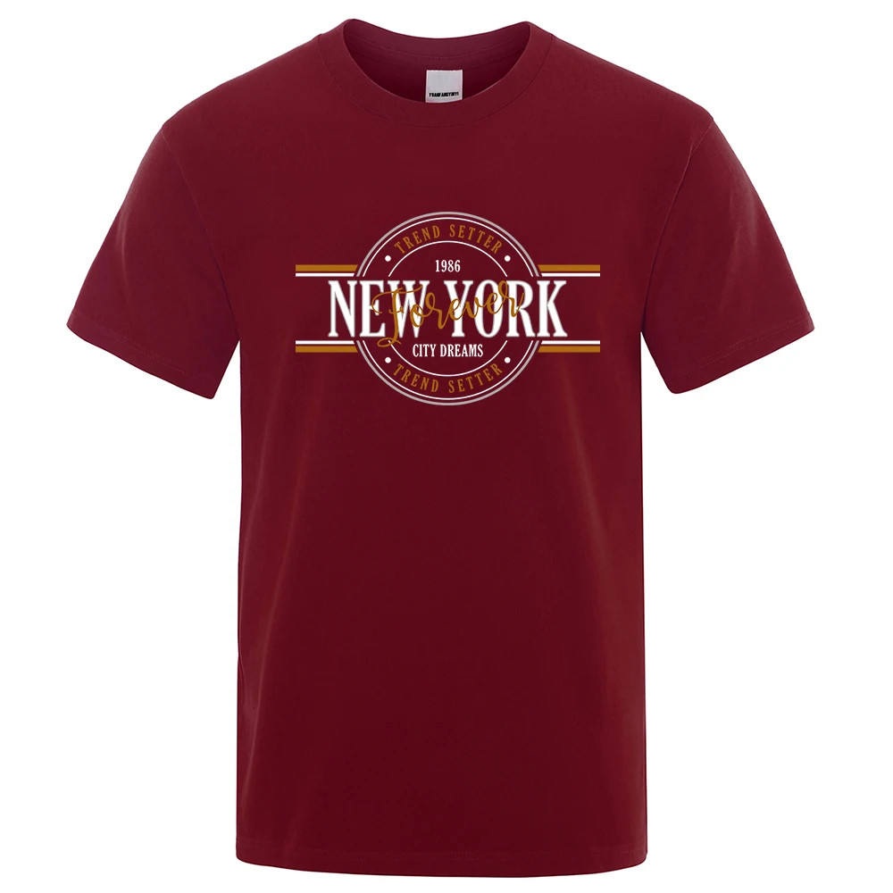 Trend Setter 1986 New York City Dreams Men T-Shirts Fashion Oversize Clothing