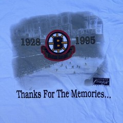 Vintage Boston Bruins Shirt XL White The Garden Arena Farewell Memories Hockey