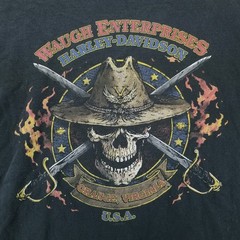 Harley Davidson Shirt Mens XL Black Short Sleeve Skull Flames Motorcycle