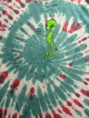 Chemistry GREEN ALIEN Tie Dye Multi Color Crew Neck T-Shirt Tee Shirt SZ L Large