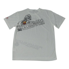 Nike T Shirt Mens L White Football FC Barcelona Soccer World Cup Stretch Jersey