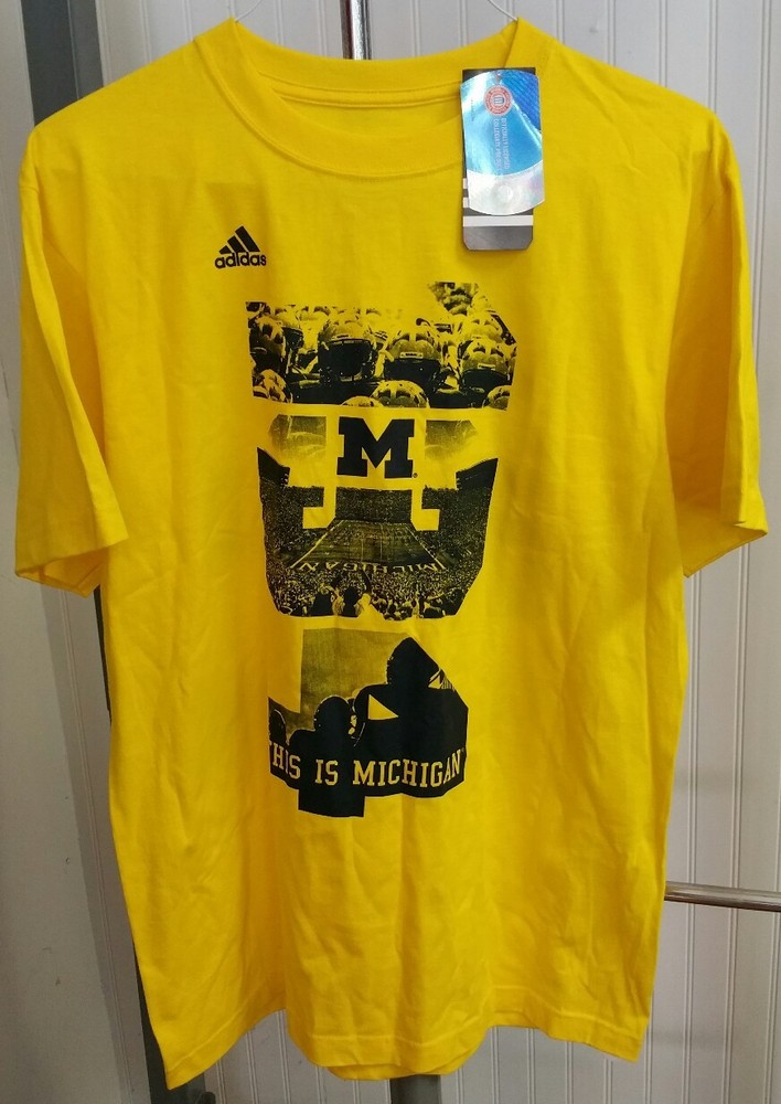 Michigan Wolverines This is MICHIGAN 134,000 2013 Schedule T-Shirt Adidas Mens L