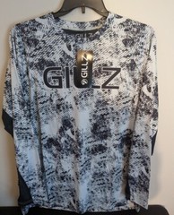 Gillz Men’s LS UV Tournament Series V2 Gray Grunge Print L/S Fishing Shirt Sz XL