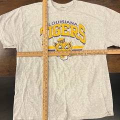 LSU Louisiana Tigers T Shirt Gray Short Sleeve Graphic Tee Mens XL