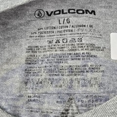 Volcom Men Shirt L/G Gray Feel Free To Party Eagle Beer Logo Short Sleeve