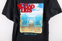 Vtg 90s Streetwear Mens Large Faded Spell Out No Bad Days Beach T-Shirt Black