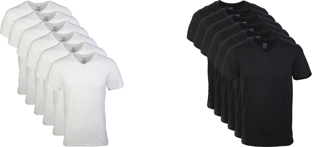 Gildan Men’s V-Neck T-Shirts Multipack (6 Pack)