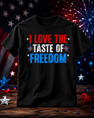 I Love The Taste of Freedom – Couples Matching 4th of July T-Shirt