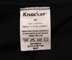 Knocker Men’s Medium Solid Black Tank Top 100% Cotton Made in Bangladesh RN65914