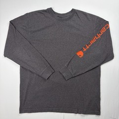Carhartt K231 Original Fit Long Sleeve Graphic Logo Sleeve Shirt L Regular Gray