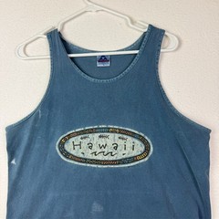 Hawaii Tank Top Shirt Mens Medium Alstyle Apparel Activewear Blue