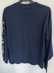 AE Timberland Boxfit Mens Long Sleeve Graphic T-Shirt Medium Navy Blue Oversized