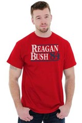 Ronald Reagan George Bush 1984 Vintage Retro Womens or Mens Crewneck T Shirt Tee