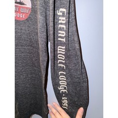 Duck Co Great Wolf Lodge Long Sleeve Graphic Tee Charcoal Gray Mens Large