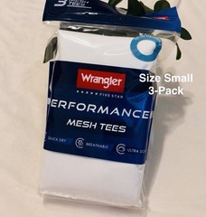 Wrangler Five Star Performance Mesh Crew T-Shirt, Stretch Fabric, Small