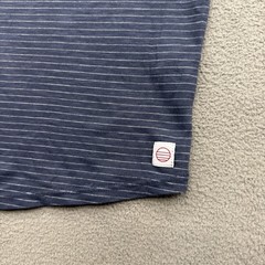 Marine Layer Saddle Hem Jersey T-Shirt Mens M Navy Blue Striped Summer Comfort