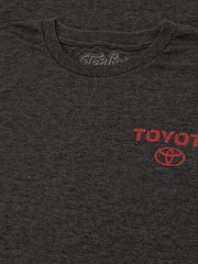Toyota Drive Your Dreams Left Chest Front and Back Logo Mens T Shirt Charcoal
