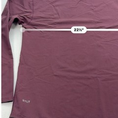 BYLT Drop Cut Lux Long Sleeve Shirt Mens XL Maroon Athletic Curved Hem