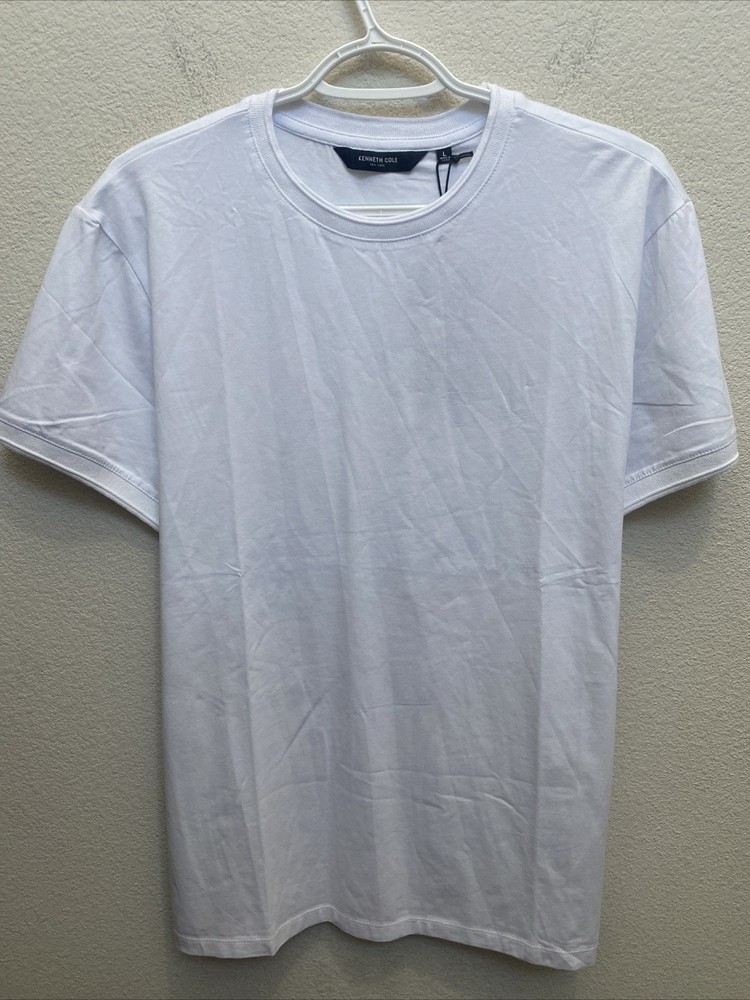 Kenneth Cole City Dweller T-Shirt White Large Short Sleeve Crew Neck Logo $49