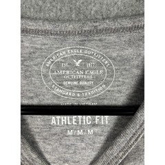 American Eagle Athletic Fit Long Sleeve Eagle Logo Tee Size M Grey Heather