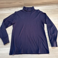 Vintage Bert Pulitzer Turtle Neck Blank Navy Blue Size L Made USA Single Stitch
