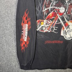 Vintage American Choppers Shirt Mens XL Black 90s Flames Chrome West Coast Biker