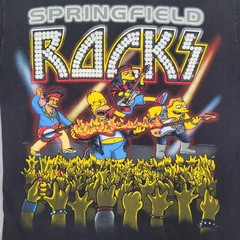 Vintage Simpsons Shirt Mens Medium Black Delta Pro Weight Springfield Rocks 00s