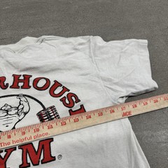 Vintage Powerhouse Gym T-Shirt Mens M USA White Bodybuilding signed