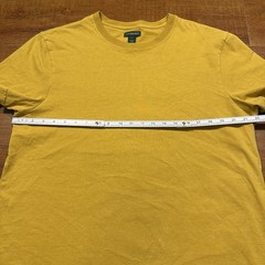 J Crew Oarsman T Shirt Mens L Yellow Short Sleeve Crew Neck Cotton Retro Blank