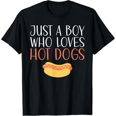 Just A Boy Who Loves Hot Dogs Black T-shirt